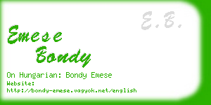 emese bondy business card